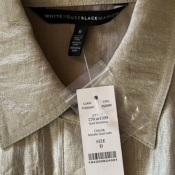 NWT WHBM Metallic Shirt Dress Sz 0 - Picture 12 of 15